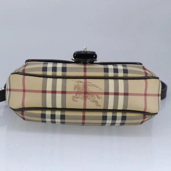 BURBERRY Nova Check Shoulder Bag PVC Beige Gold - Picture 5 of 16
